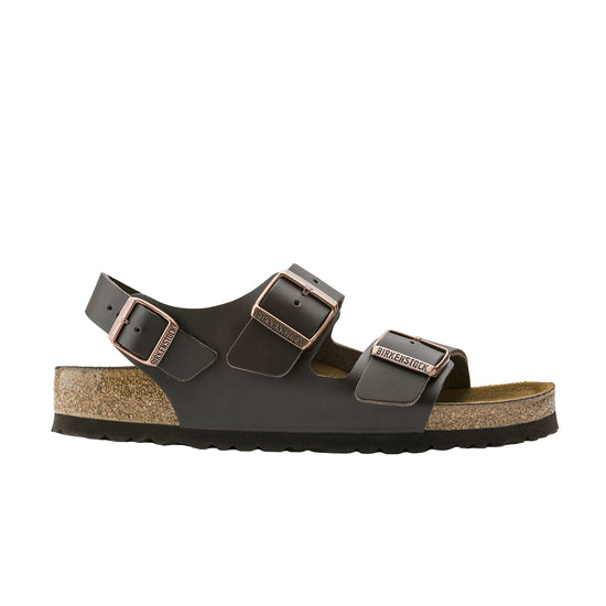 Birkenstock Milano Dark Brown Smooth Leather side view