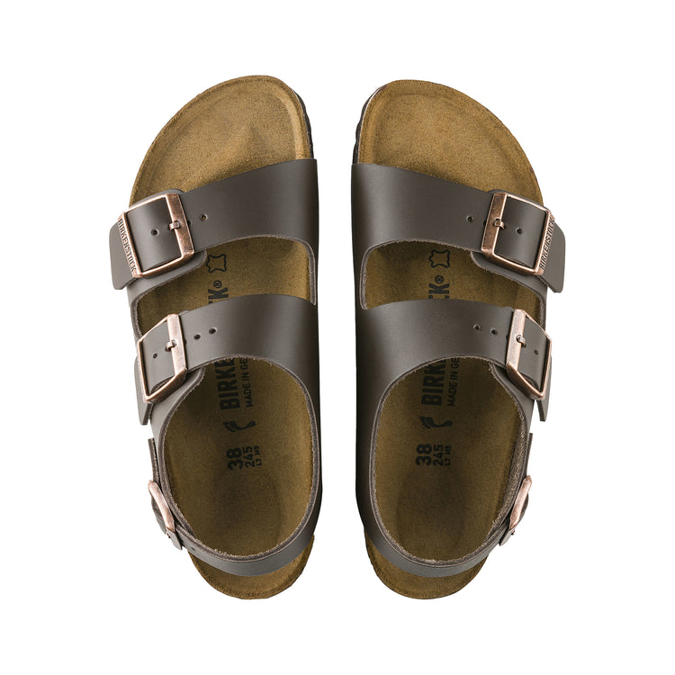 Birkenstock Milano Dark Brown Smooth Leather top view