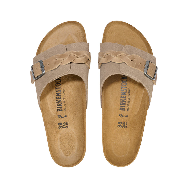 Birkenstock Oita Braided Suede Leather Taupe top view
