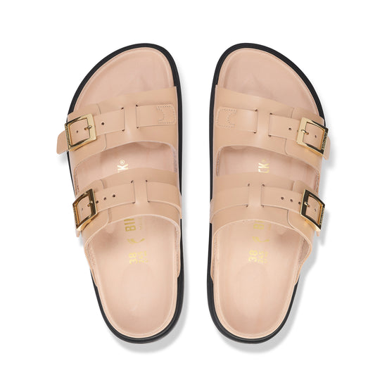 Birkenstock St Barths Exquisite New Beige Natural Leather top view