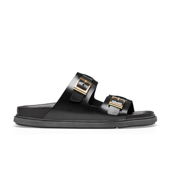 Birkenstock St Barths Natural Leather Black side view