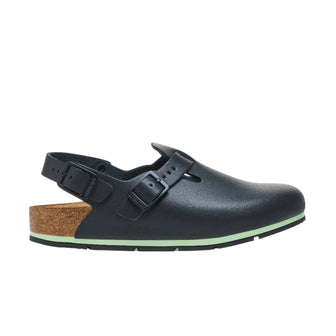 Birkenstock Tokio Pro Black PU Coated Natural Leather side view