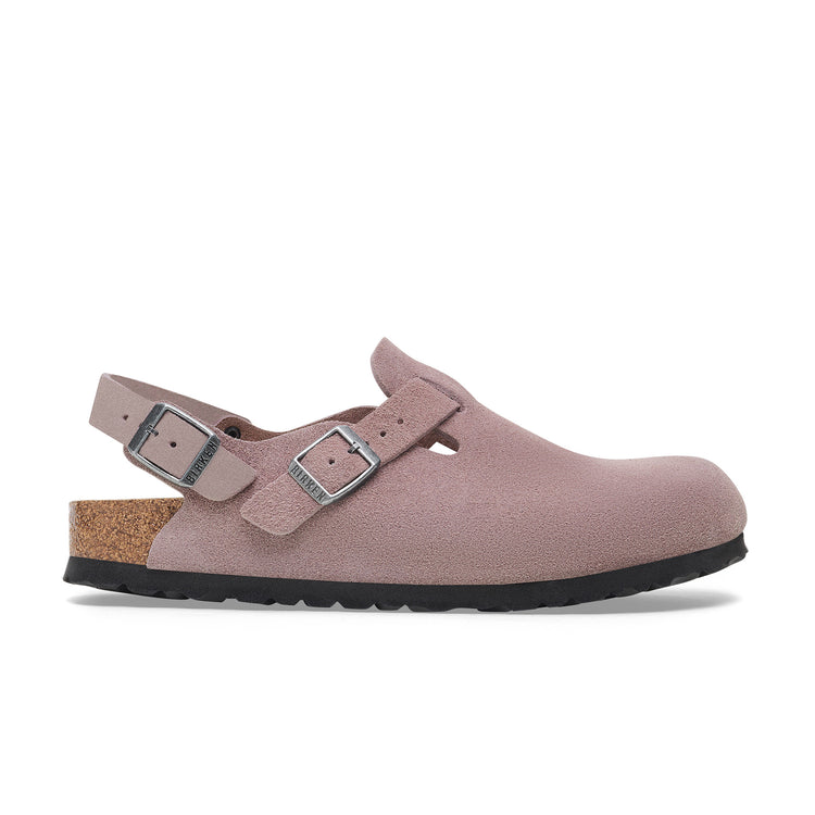 Birkenstock Tokio Suede Leather Faded Purple side view