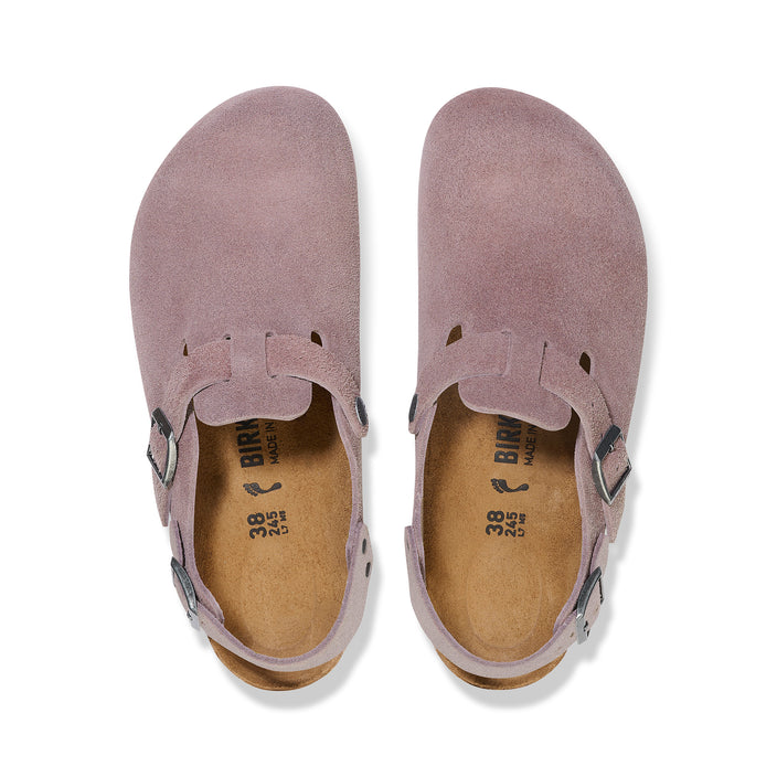 Birkenstock Tokio Suede Leather Faded Purple top view