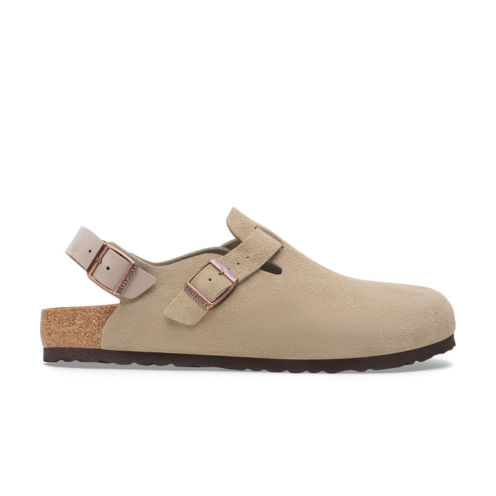 Birkenstock Tokio Suede Leather Taupe side view