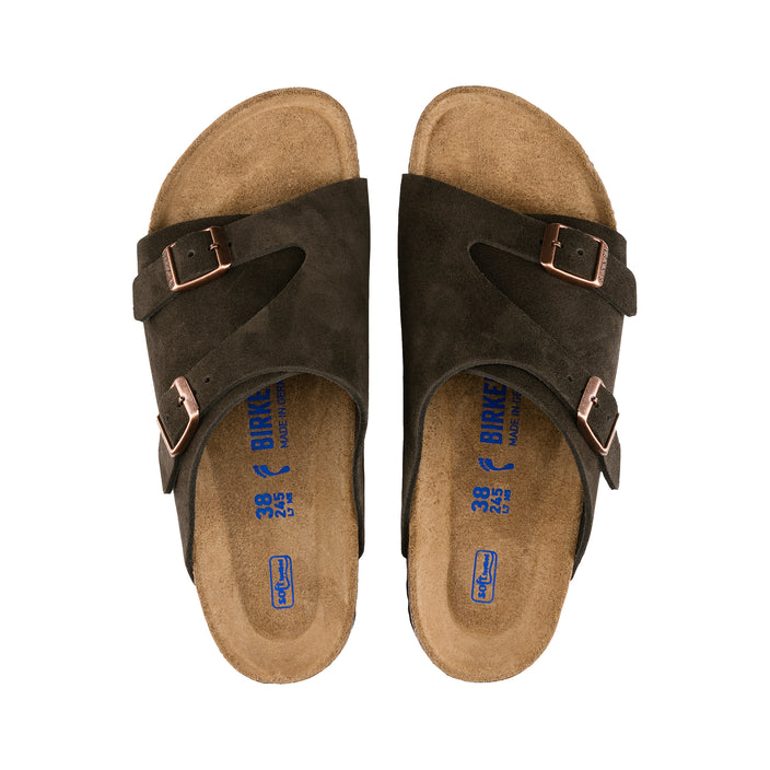 Birkenstock Zurich Soft Footbed Mocca Suede Leather top view