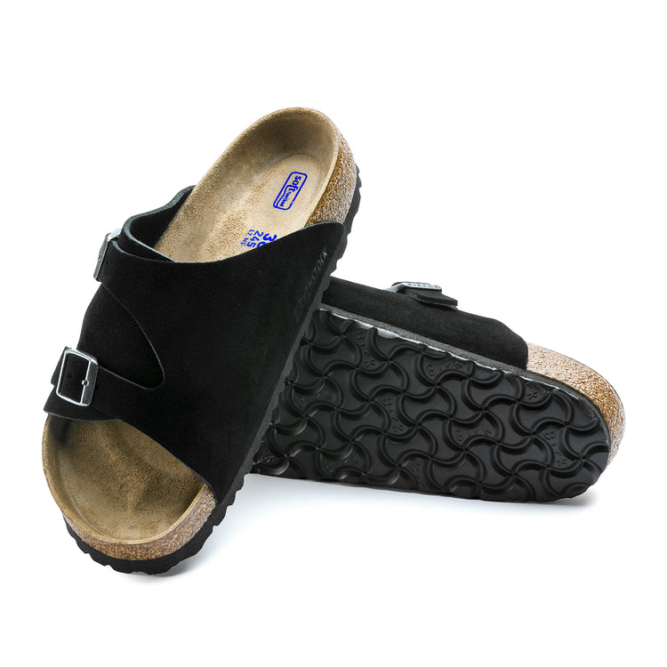 Birkenstock Zurich SFB Black Suede Leather sole view