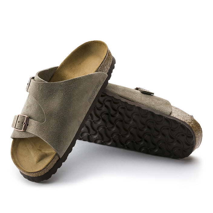 Birkenstock Zurich Soft Footbed Taupe Suede Leather sole view