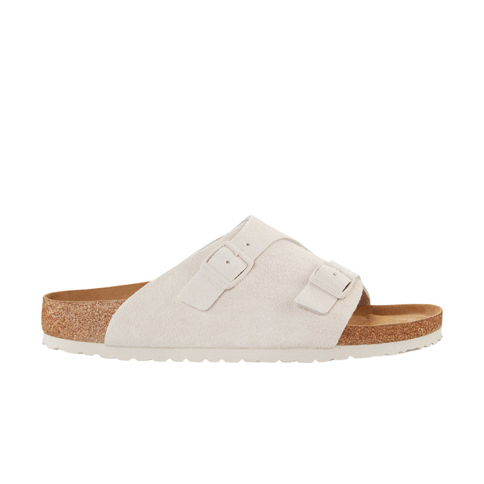 Birkenstock Zurich Antique White Suede Leather side view