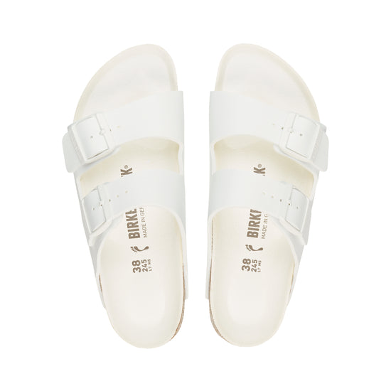 Birkenstock Arizona Semi Exquisite White Birko-Flor top view