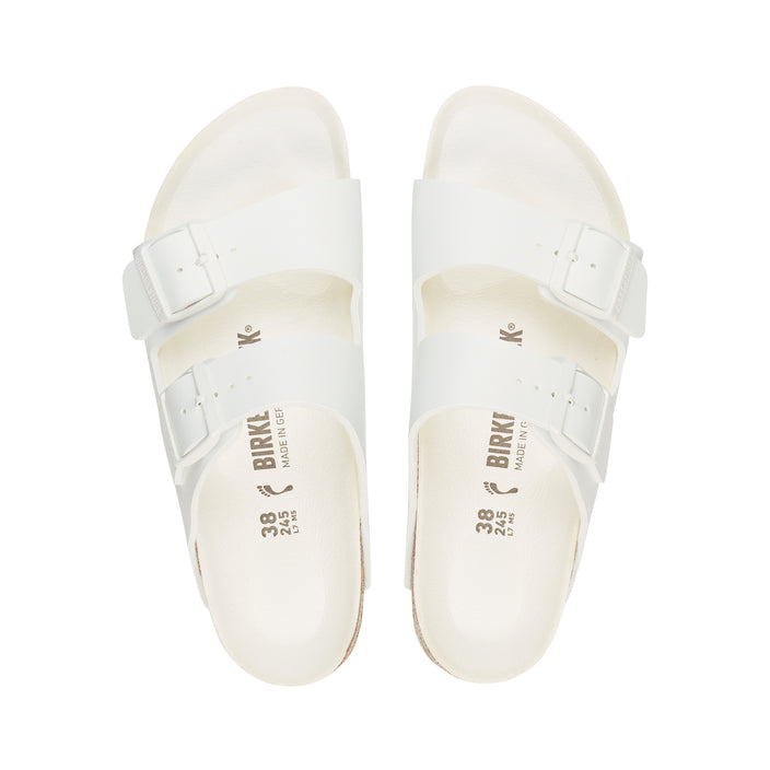 Birkenstock Arizona Semi Exquisite White Birko-Flor top view