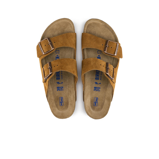 Birkenstock Arizona Soft Footbed Mink Suede Leather top view