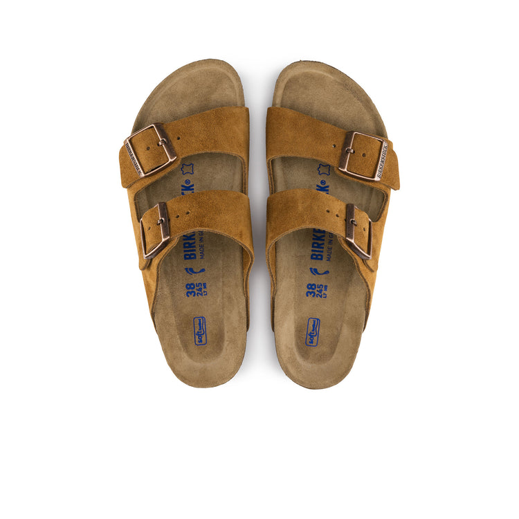 Birkenstock Arizona Soft Footbed Mink Suede Leather top view