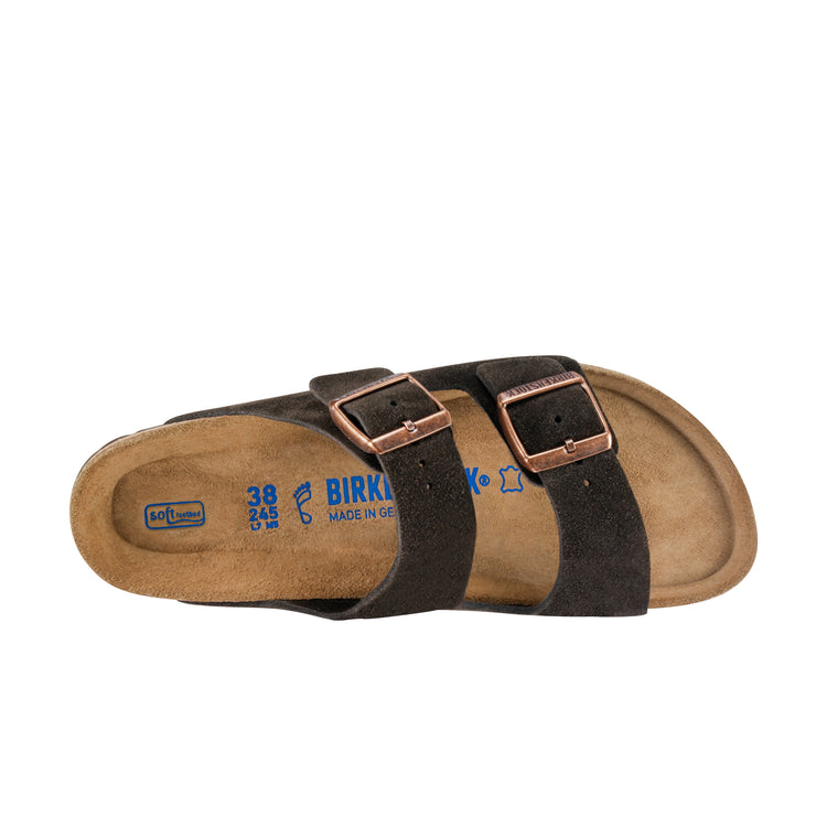 Birkenstock Arizona Soft Footbed Mocca Suede Leather top view