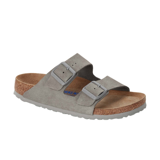 Birkenstock Arizona Soft Footbed Suede Leather Stone Coin 