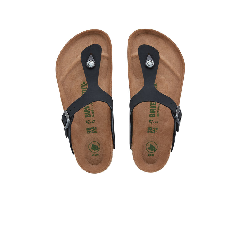 Birkenstock Gizeh Earthy Vegan Black BirkiBuc top view