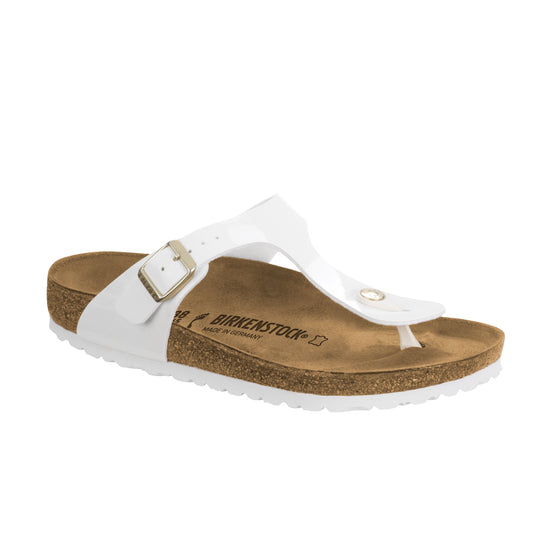 Birkenstock Gizeh Patent White Birko-Flor