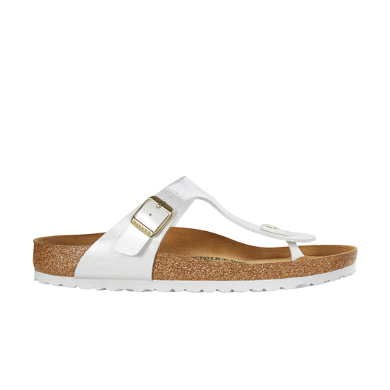 Birkenstock Gizeh Patent White Birko-Flor side view