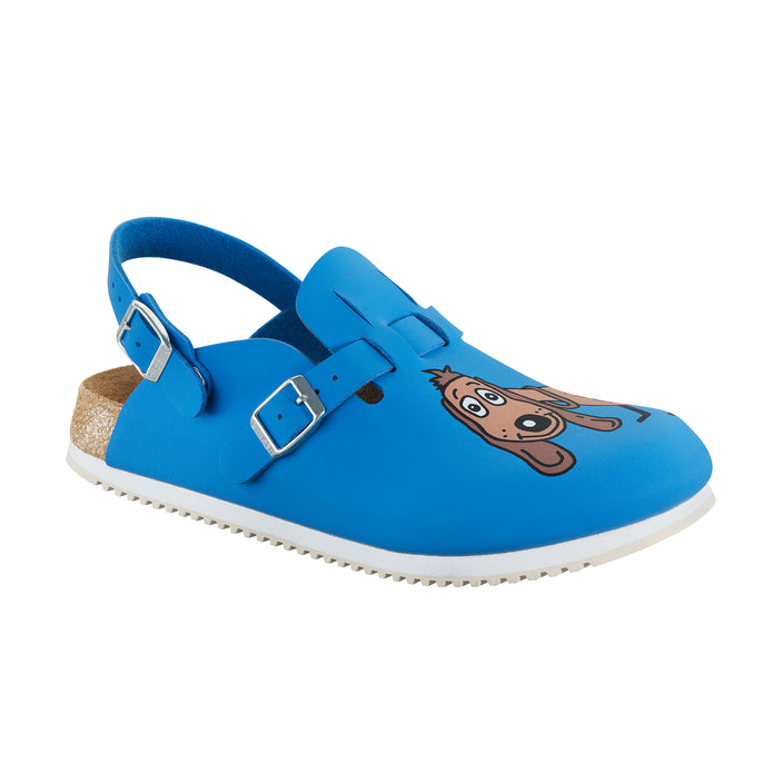 Birkenstock Kay Supergrip Blue Dog Birko-Flor backstrap view