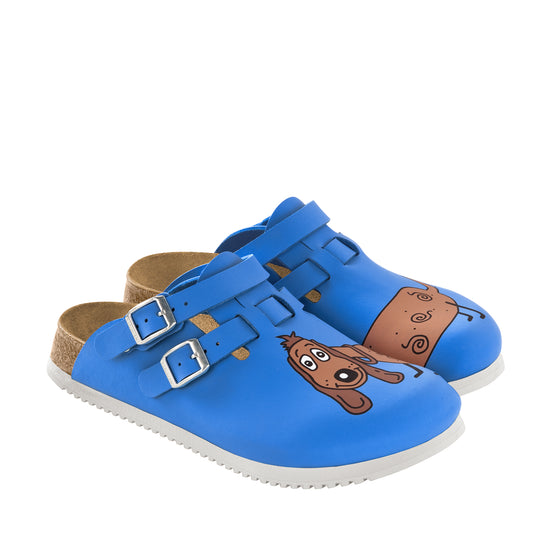 Birkenstock Kay Supergrip Blue Dog Birko-Flor pair view