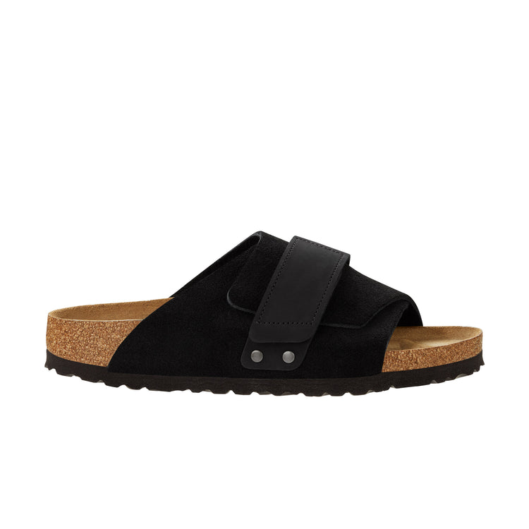 Birkenstock Kyoto Black Suede/Nubuck Leather side view