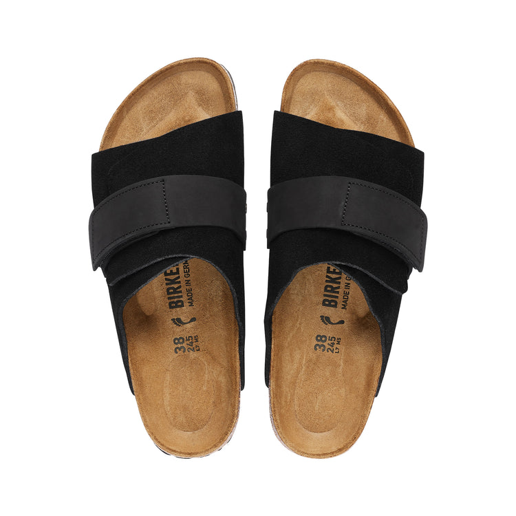 Birkenstock Kyoto Black Suede/Nubuck Leather top view