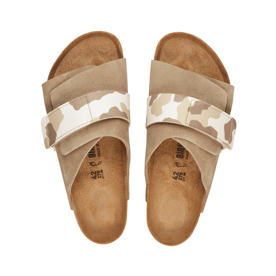 Birkenstock Kyoto Grey Taupe/Camo Almond Suede Leather top view