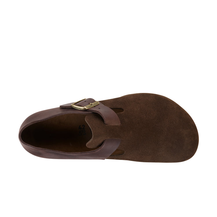 Birkenstock London Ebony Oiled/Suede Leather top view