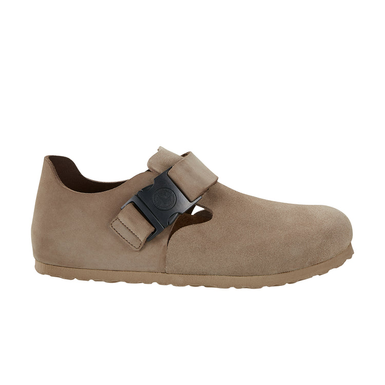 London QR Buckle Taupe Suede Leather