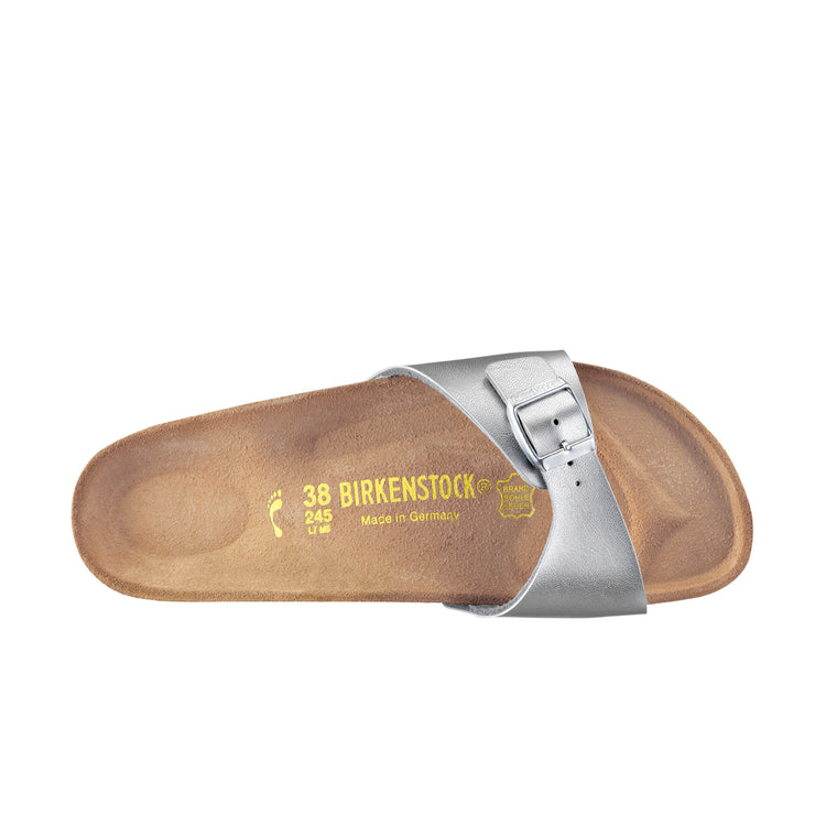 Birkenstock Madrid Silver Birko-Flor top view