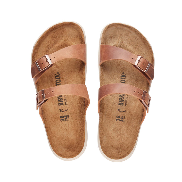 Birkenstock Sierra Cross Town Arctic Ginger Brown Waxy Leather top view